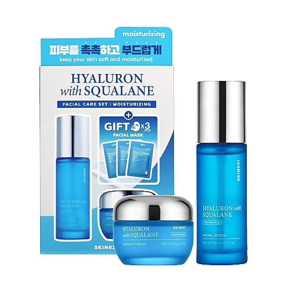 SKIN627 Набор c гиалуроновой кислотой и скваланом Hyaluron with Squalane Facial Care Set 150мл - фото