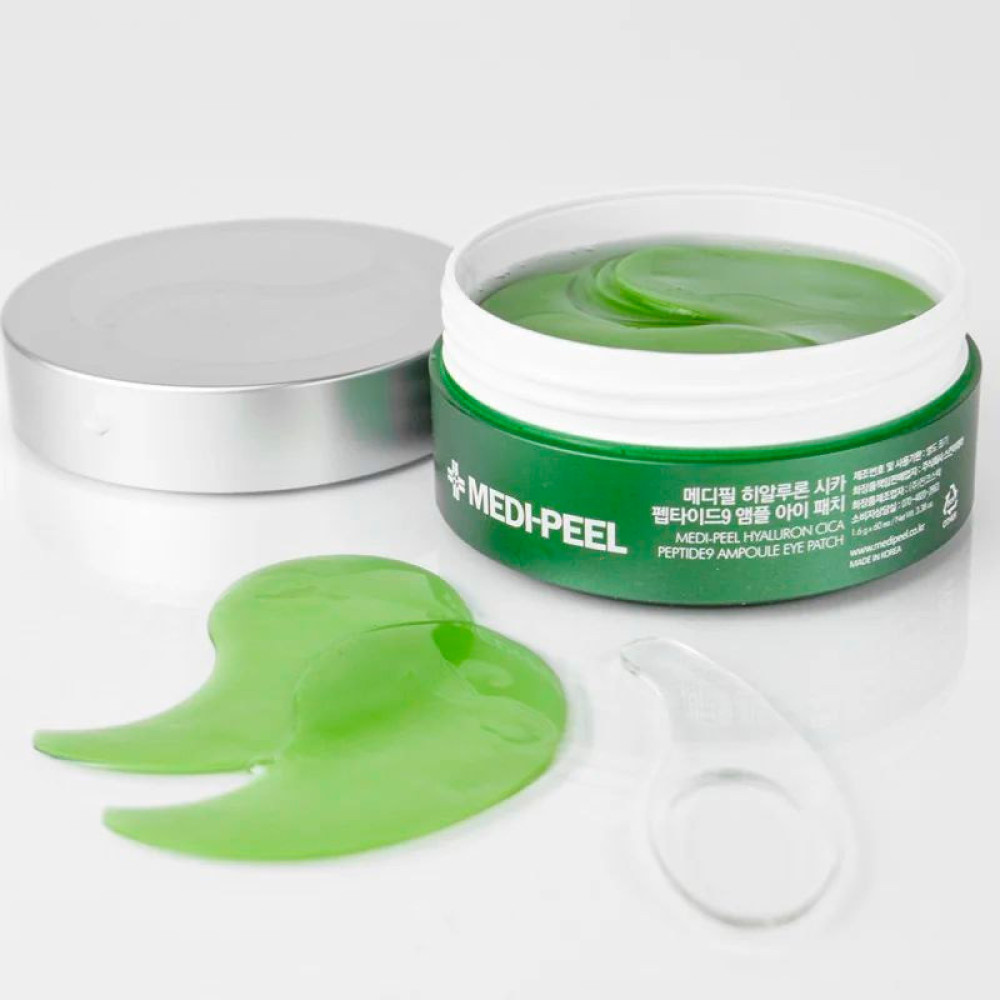 Патчи гидрогелевые УСПОКАИВАЮЩИЕ с пептидами MEDI-PEEL Hyaluronic Cica Peptide 9 Ampoule Eye Patch 60 шт - фото3