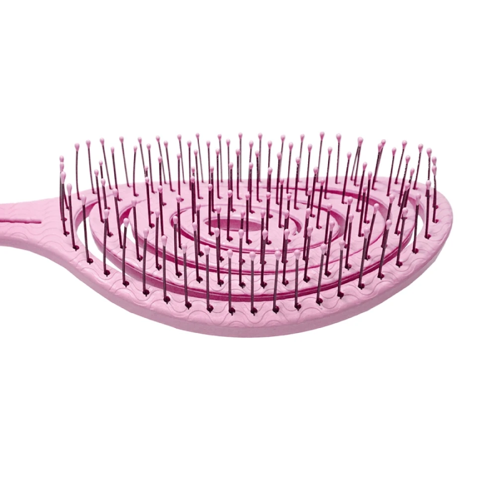 Расческа для волос подвижная SOLOMEYA Detangling bio hair brush Light pink  Светло-розовая - фото2