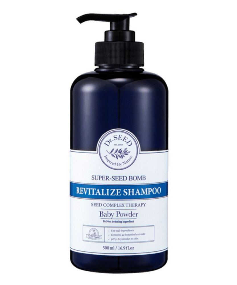 Шампунь для волос восстанавливающий Dr.SEED Super Seed Bomb Shampoo Baby Powder 500мл - фото