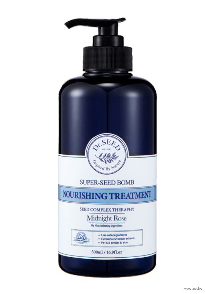 Шампунь для волос восстанавливающий Dr.SEED Super Seed Bomb Revitalize Shampoo Midnight Rose 500мл - фото