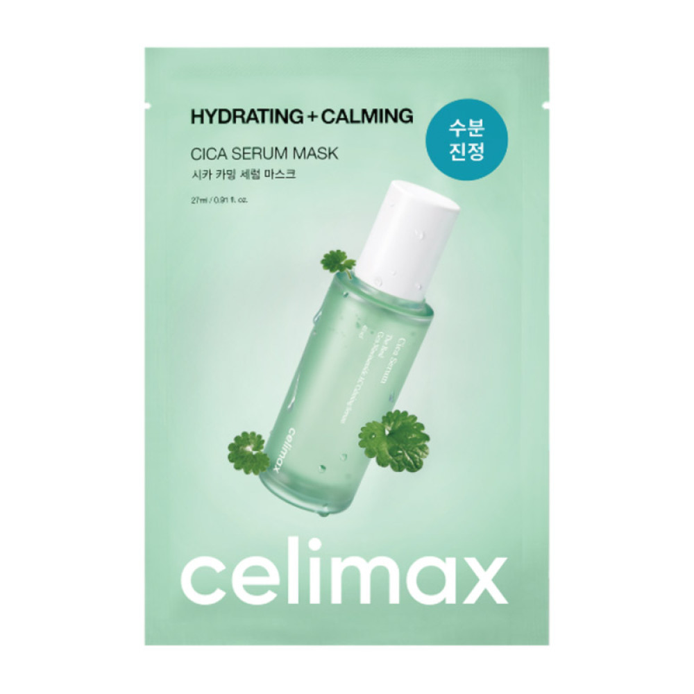 Тканевая маска успокаивающая с центеллой CELIMAX The Real Cica Calming Serum Mask 27мл - фото