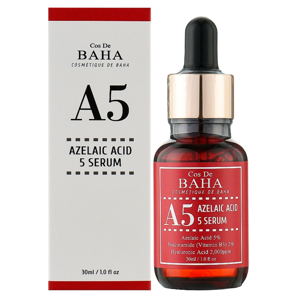 Сыворотка противовоспалительная с азелаиновой кислотой Cos De BAHA  Azelaic Acid 5% Serum 30ml  - фото