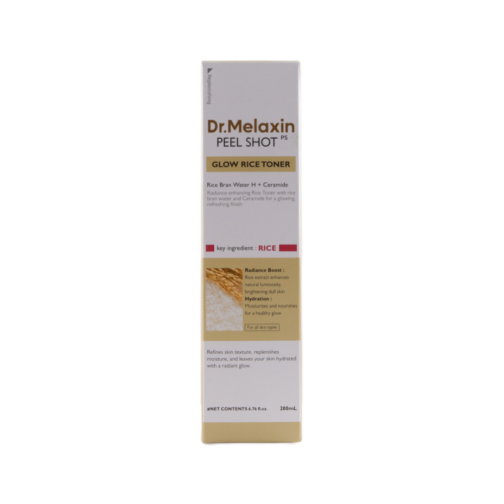 Тонер для лица Dr.MELAXIN PEEL SHOT GLOW WHITE RICE TONER 200ml - фото2
