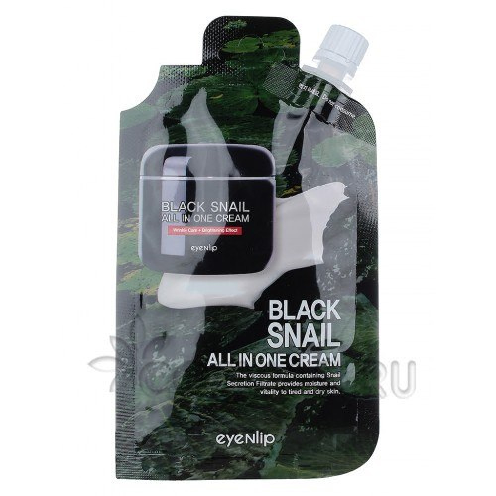 Крем для лица с муцином улитки Eyenlip Black Snail All In One Cream 25g - фото