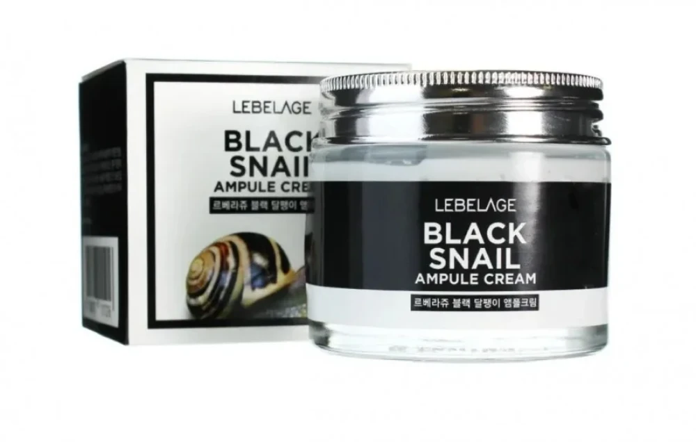 Ампульный крем с муцином черной улитки LEBELAGE AMPULE CREAM_BLACK SNAIL 70ml - фото
