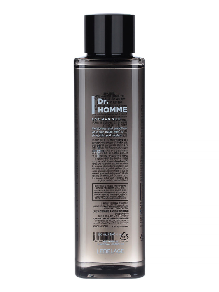 Тонер для лица увлажняющий мужской LEBELAGE Dr. HOMME FOR MEN SKIN 250ml - фото2