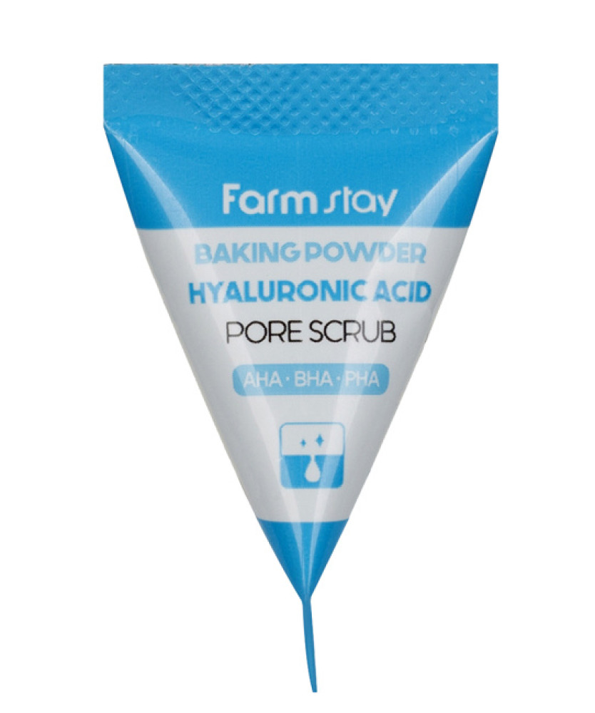 Скраб в пирамидках с содой и гиалуроновой кислотой FARMSTAY Baking Powder Hyaluronic Acid Pore Scrub 7гр - фото