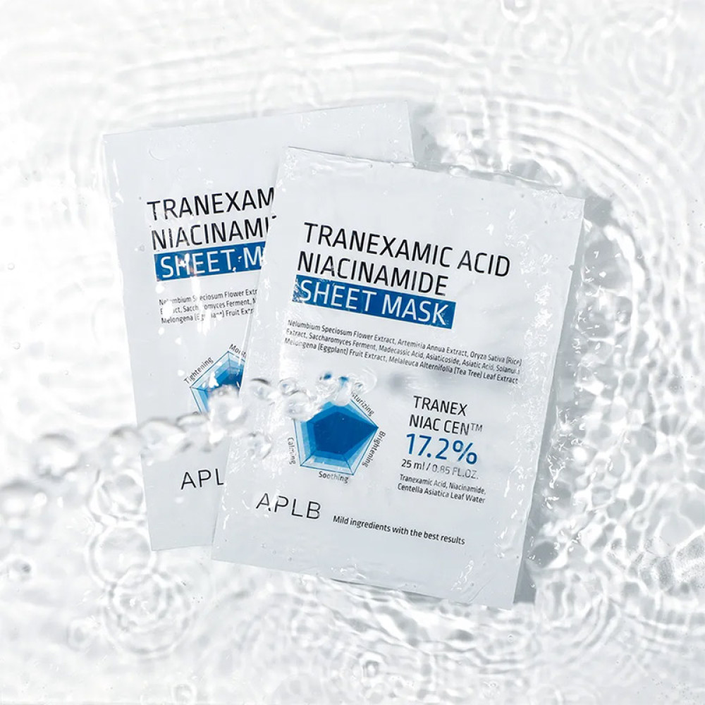 APLB Тканевая маска с транексамовой кислотой и ниацинамидом Tranexamic Acid Niacinamide Sheet Mask 25мл - фото2