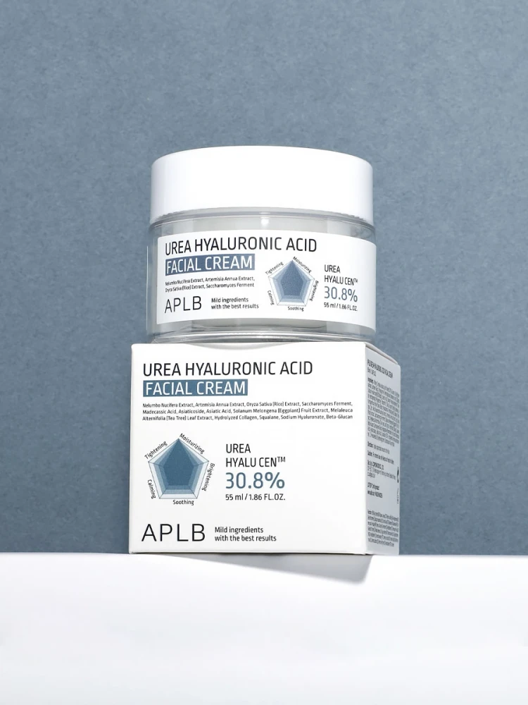 Крем для лица с мочевиной и гиалуроновой кислотой APLB  UREA HYALURONIC ACID FACIAL CREAM  55мл - фото