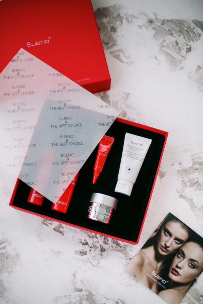 Набор для лица уходовый Bueno gift set Toner 30ml, Emulsion 30ml, Cream 30g, Cleanser 30ml, Eye cream 5g - фото