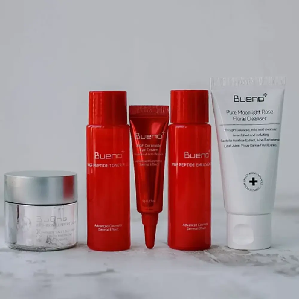 Набор для лица уходовый Bueno gift set Toner 30ml, Emulsion 30ml, Cream 30g, Cleanser 30ml, Eye cream 5g - фото2