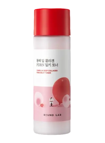Укрепляющий тоник с коллагеном и PDRN ROUNDLAB CAMELLIA DEEP COLLAGEN PDRN MILKY TONER 150мл - фото2