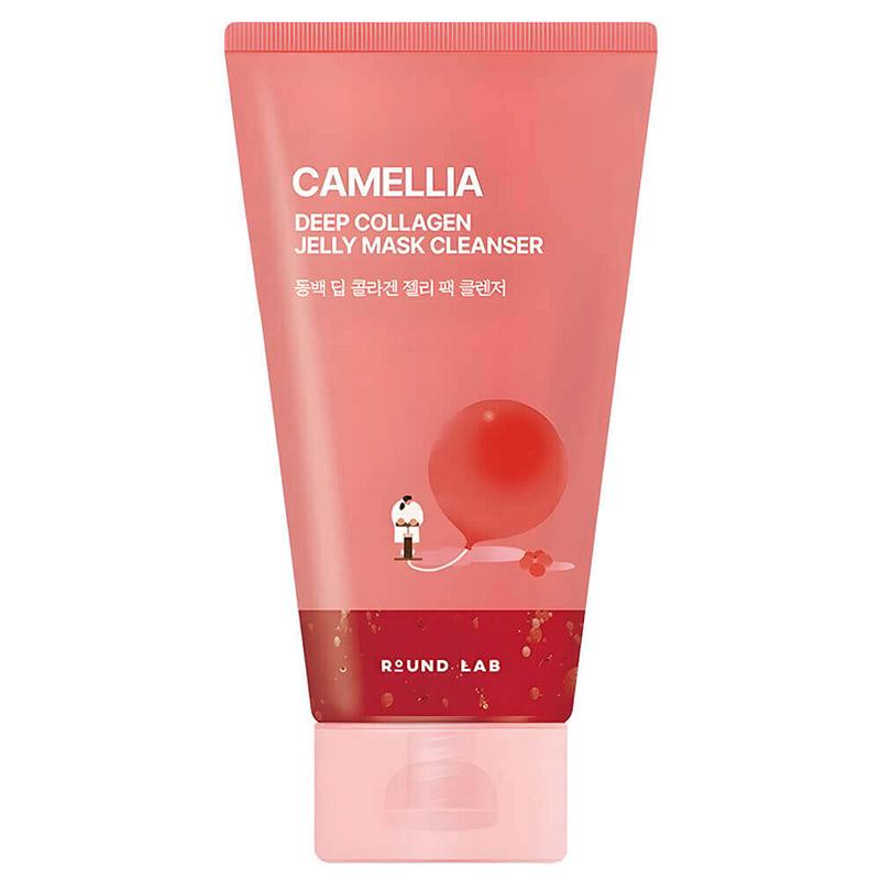 Гель-маска для очищения кожи c камелией ROUND LAB CAMELLIA DEEP COLLAGEN JELLY MASK CLEANSER 150мл - фото