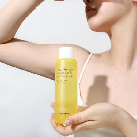 Тонер-эссенция для осветления с физалисом и ниацинамидом TRIMAY Vita Physalis Niacinamide Dark Stop & Bright Toner200мл - фото3