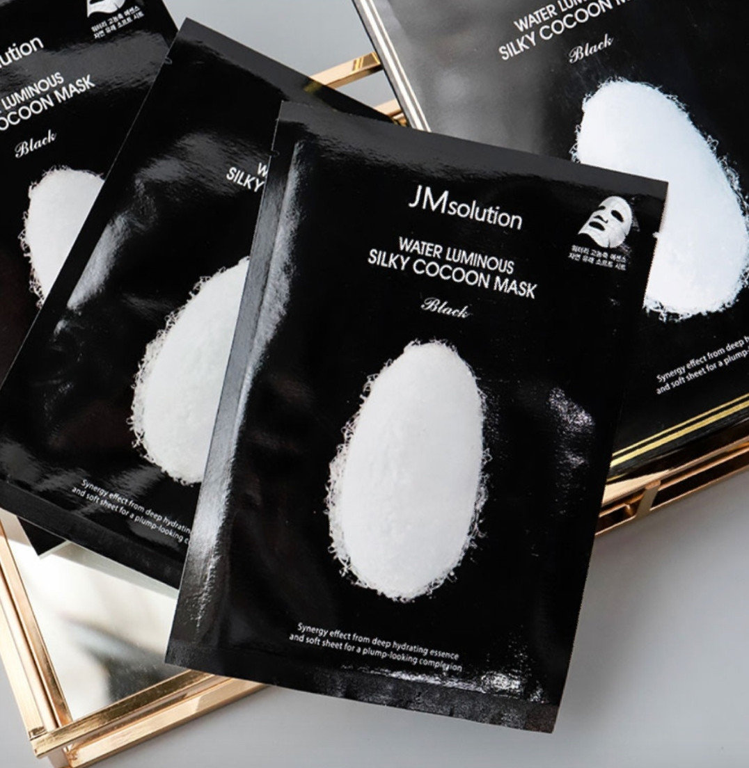 JMsolution Water Luminous Silky Cocoon Mask Black Маска для упругости кожи с протеинами шелка. - фото