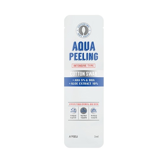 Очищающая палочка для лица с АНА, ВНА - кислотами и алое A'PIEU Aqua Peeling Cotton Swab (Intensive)																 - фото