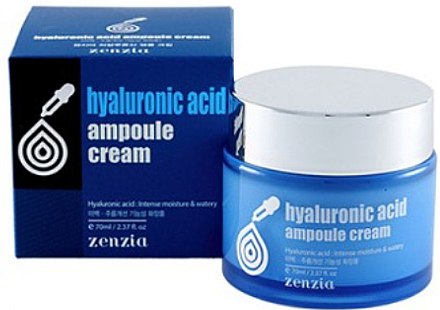 Увлажняющий крем для лица с гиалуроновой кислотой ZENZIA  Hyaluronic Acid Ampoule Cream 50 мл - фото