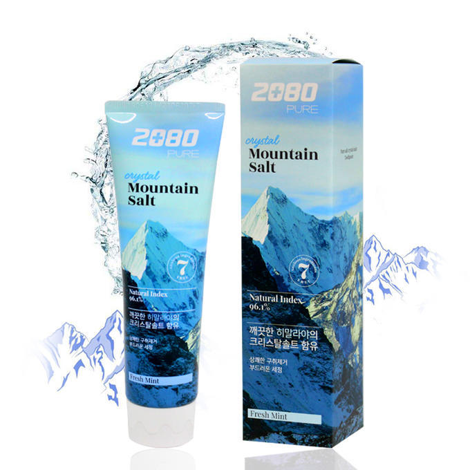 Зубная паста с гималайской солью Aekyung 2080 Crystal Mountain Salt Toothpaste (голубая)(120 гр) - фото