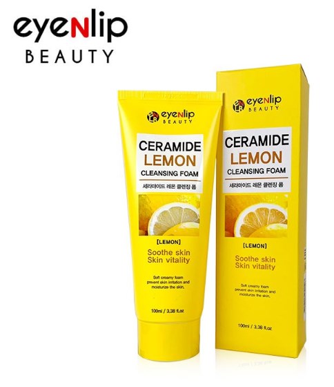 Пенка для умывания с экстрактом лимона Eyenlip Ceramide Lemon Cleansing Foam 100ml - фото