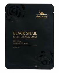 Увлажняющая маска с муцином чёрной улитки для питания и упругости кожи лица Adelline Black Snail  - фото