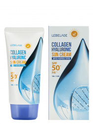 Солнцезащитный крем с коллагеном и гиалуроновой кислотой LEBELAGE Collagen Hyaluronic Sun Cream SPF50+ PA+++ - фото