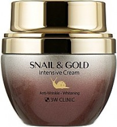 Крем интенсивный с золотом и муцином улитки 3W Clinic Gold & Snail Intensive Care Cream 55 гр. - фото