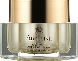 Крем для кожи вокруг глаз с коллоидным золотом и слизью улитки, серия «Золотая улитка» Adelline 24K Gold Snail Eye Cream - фото