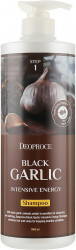 Шампунь против выпадения волос с экстрактом чёрного чеснока Deoproce Black Garlic Intensive Energy Shampoo-1000ml. - фото