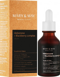 Антиоксидантная сыворотка с идебеноном и черным ягодным комплексом Mary&May Idebenone+Blackberry Complex Serum(30 мл) - фото
