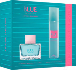 Набор женский Antonio Banderas Blue Seduction for Women 80 мл + дезодорант спрей 150 мл - фото