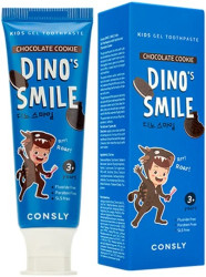 Consly Паста зубная гелевая детская Dino's Smile с ксилитом и вкусом шоколадного печенья 60г  - фото