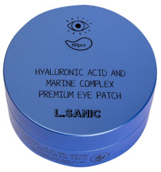 L.Sanic Патчи гидрогелевые для глаз с гиалуроновой кислотой и экстрактом водорослей Hyaluronic Acid And Marine Complex Premium Eye, 60шт - фото