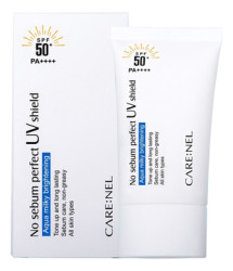 Крем для лица солнцезащитный матирующий CARENEL No sebum perfect UV shield SPF 50+ / PA++++ 50ml - фото