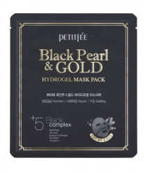 PETITFEE Гидрогелевая маска  ЖЕМЧУГ и ЗОЛОТО Black Pearl & Gold Hydrogel Mask Pack - фото