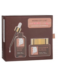 Набор с муцином улитки DR.CELLIO PLUS GWANGJU BLACK SNAIL REPAIR CREAM+AMPOULE SERUM - фото