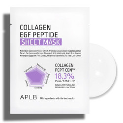 Тканевая маска с коллагеном и пептидами для упругости кожи APLB Collagen EGF Peptide Sheet Mask 25мл - фото