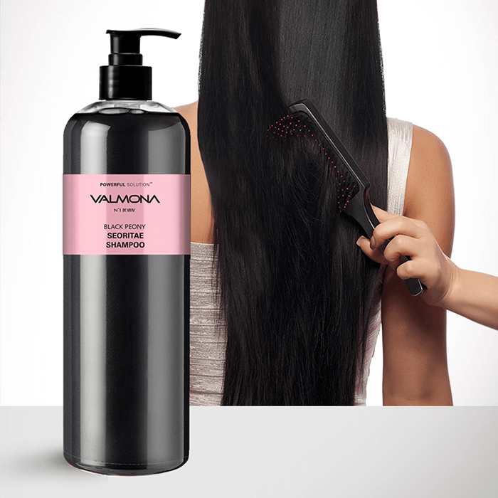 Шампунь против выпадения волос EVAS Valmona Powerful Solution Black Peony Seoritae Shampoo 480ml - фото